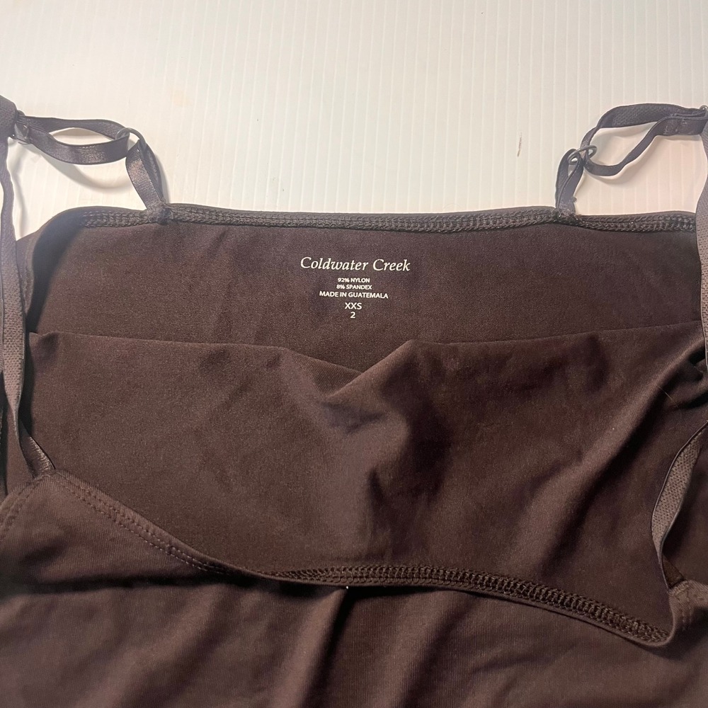 Coldwater Creek Brown Camisole Shelf Bra Adjustable Strap Tank Top XXS 2 - Picture 3 of 4